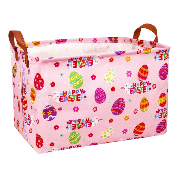MYFLOCY Large Rectangular Easter Baskets Empty Waterproof Boy Toy Box Foldable Kid's Gifts Storage Bin