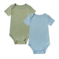 thumbnail image 1 of MYGBCPJS 2Pack Baby Boy Bodysuit Infant Toddler Short Sleeve Bamboo Rayon Bodysuits, Size Newborn - 24 Months, 1 of 8