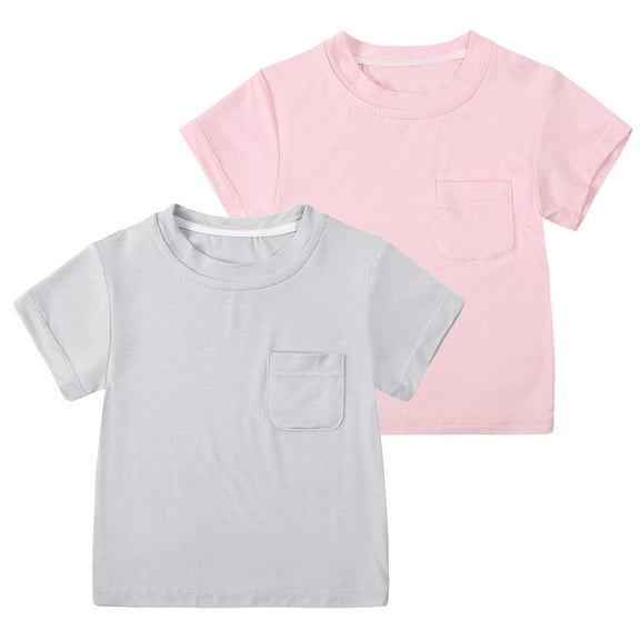MYGBCPJS Baby Boy T-shirts Infant Bamboo Rayon Tees Toddler Summer Short Sleeve Crew Neck T Shirt 2 Pack