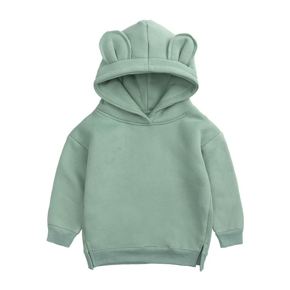 MYGBCPJS Baby Boys Girls Bear Ears Hoody Sweatshirts Toddler Fall Winter Cute Hoodies Kids Thermal Fleece Pullover Hooded Tops