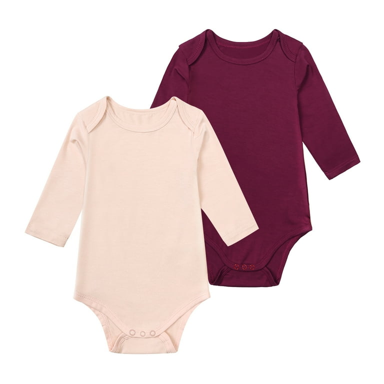 MYGBCPJS Baby Boys Girls Long Sleeve Bamboo Rayon Bodysuits with - Main Image