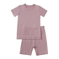 thumbnail image 1 of MYGBCPJS Baby Boys Girls Summer Pajamas Set Bamboo Viscose Short Sleeve Tops & Shorts Sleepwear PJS 2pcs, 1 of 7