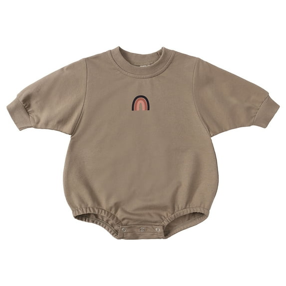 MYGBCPJS Baby Bubble Romper with Rainbow Infant Long Sleeve Crewneck Oversized Sweatshirt Toddler Bodysuit One-Piece, Size 3 - 24 Months