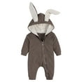 thumbnail image 1 of MYGBCPJS Baby Bunny Hooded Zipper Romper Long Sleeve Easter Rabbit Ear Hoodie Jumpsuit Halloween Playsuit, 1 of 6