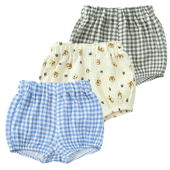 MYGBCPJS Baby Girls Cute Bloomer Shorts Toddler Summer Cotton Linen Bubble Bloomers, 3Pack, 3 Months - 6 Years