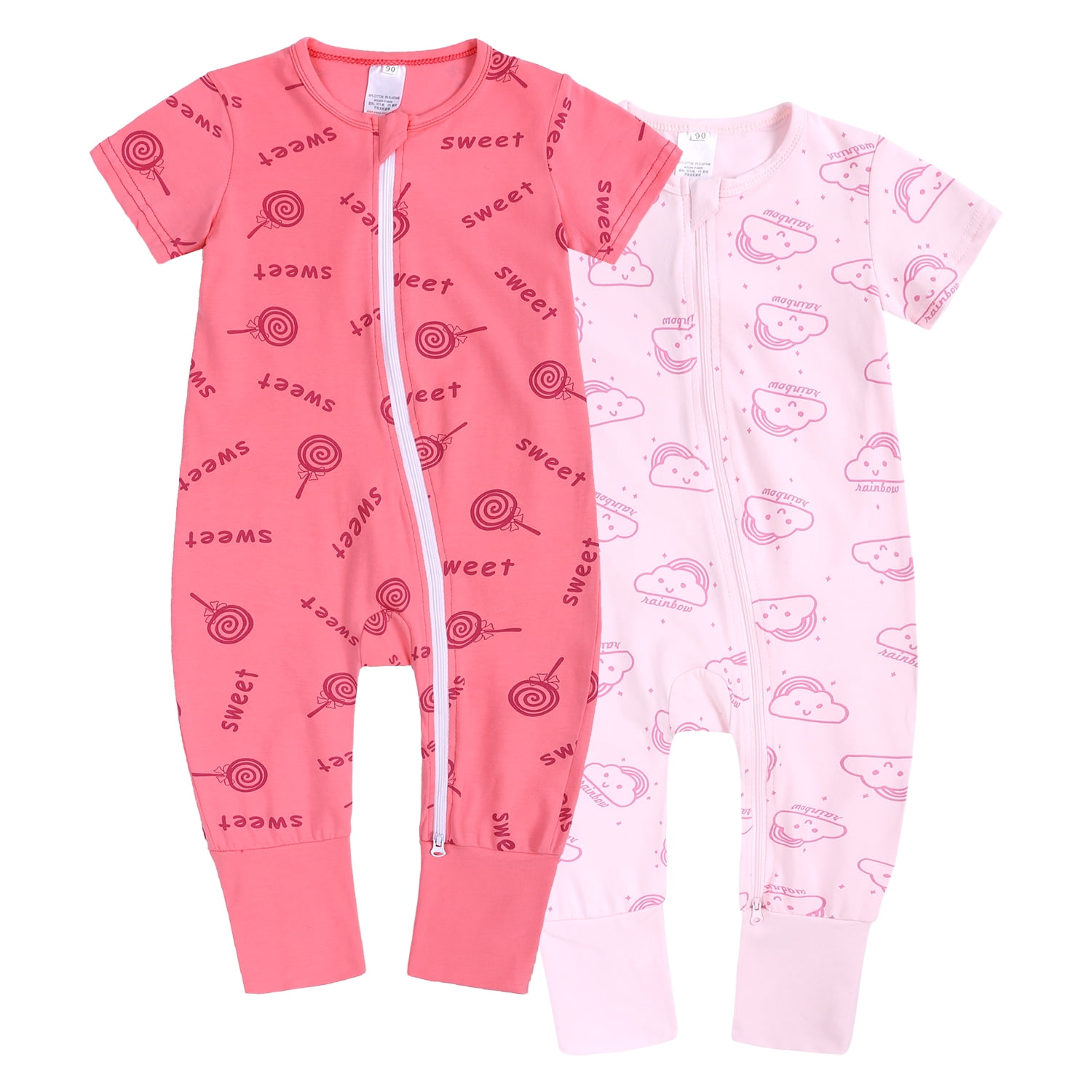 MYGBCPJS Baby Infant 2Pack Zipper Romper Toddler Boys Girls Short