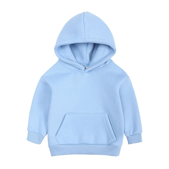MYGBCPJS Boys Girls Pullover Hoodie Sweatshirt Toddler Baby Fall Winter Solid Hooded Tops with Pocket, Size 12M - 12Y
