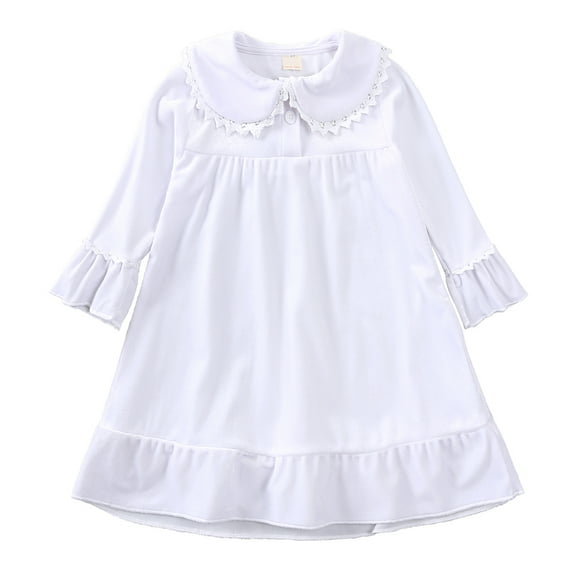 MYGBCPJS Girls Christmas Velvet Long Sleeve Dress Toddler Baby Lace Peter Pan Collar Burgundy Vintage Dresses, Size 3M - 13Y