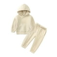 thumbnail image 1 of MYGBCPJS Kids Fall Winter Brushed Fleece Tracksuit Hoodie Sweatshirt + Sweatpants Thick Cotton Thermal Jogging Set 2pcs, 1 of 10