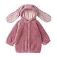 thumbnail image 1 of MYGBCPJS Kids Fleece Bunny Hooded Jacket Toddler Rabbit Ear Hoodie Coat Zip Up Outwear Fall Winter Warm Clothes, Size 12M - 8Y, 1 of 6