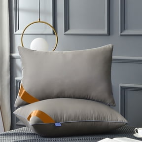 MYHOAM Soft Queen Bed Pillows, Cotton, Down, Supportive [-] Hotel-grade core, Skin-friendly fabric