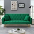 thumbnail image 1 of MYINDA 2-in-1 Modern Velvet Folding Recliner Loveseat with 2 Pillows, Green, 1 of 7