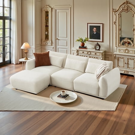 Modular Sectional Sofa Couch, L shaped Sectional Couches for Living Room with Removable Ottoman, U Shaped cloud couch sectional