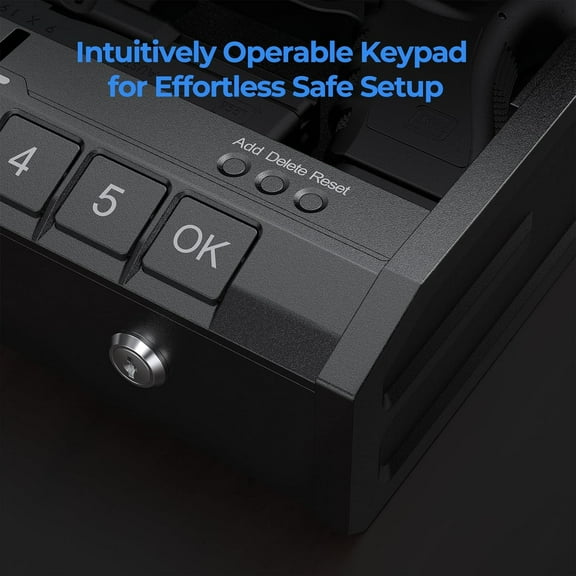 MYIron SE Biometric Gun Safe – Quick Access Handgun Safe with Fingerprint & Keypad Lock, Portable Pistol Safe for Home, Nightstand & Car, Gift for Men & Women