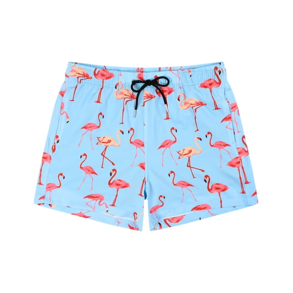 MYJAJAYI Men Swim Trunks with Compression Liner Quick-Dry with Elastic Waistband Security Drawstring Baby Blue Size M
