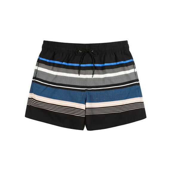 MYJAJAYI Men Swim Trunks with Compression Liner Quick-Dry with Elastic Waistband Security Drawstring Black Size S