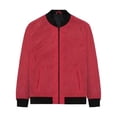 thumbnail image 1 of MYJAJAYI Men’s Varsity Bomber Jacket wind breakers male jackets Casual Baseball Jacket Street wear Jacket Coat Bright Red Size L, 1 of 4