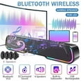 thumbnail image 1 of MYJTOPUS LED Soundbar Speaker Sound Bar, Mini Subwoofer Soundbar with Bluetooth Wireless for TV, Computer, Black, 1 of 9