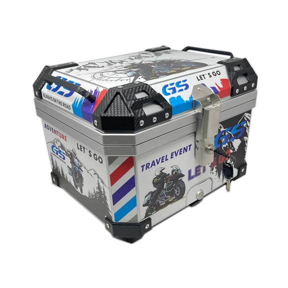 MYK Motorcycle Top Box Tail Trunk Luggage Case Capacity 45Lts Weather Resistant