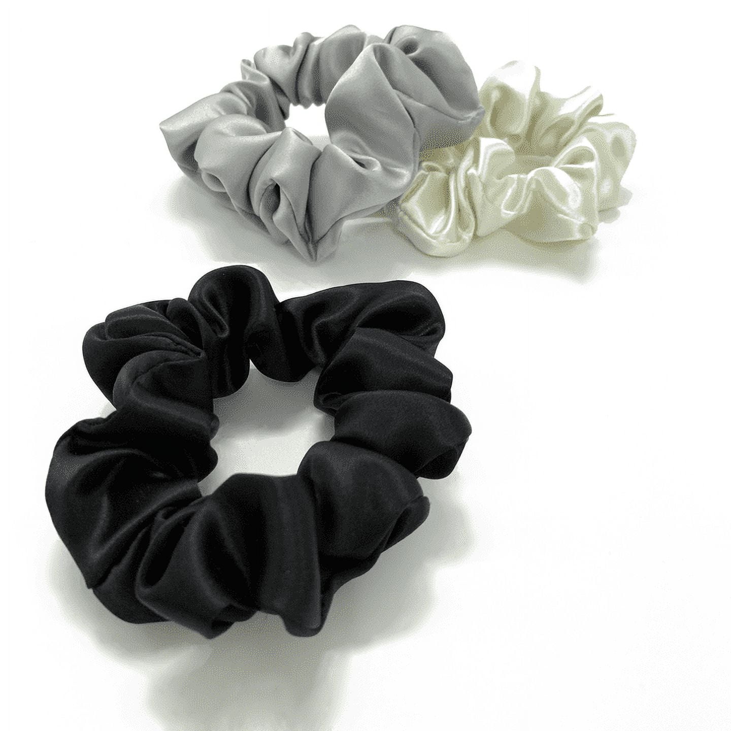 MYK Silk 100% Mulberry Silk Large Scrunchies Set Gentle Hair 