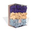 thumbnail image 1 of MYK Silk 100% Mulberry Silk Small Scrunchies Skinnies Set Gentle Hair Tie for Curly Hair 6 Pack Small (2 Champagne, 2 Blue, 2 Purple), 1 of 5