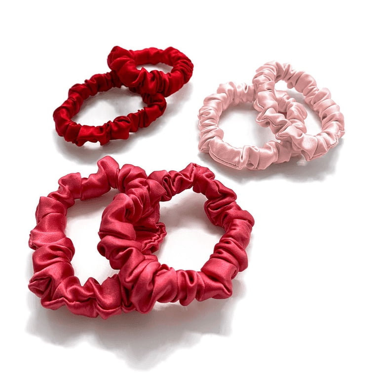 MYK Silk 100% Mulberry Silk Small Scrunchies Skinnies Set  display picture 3