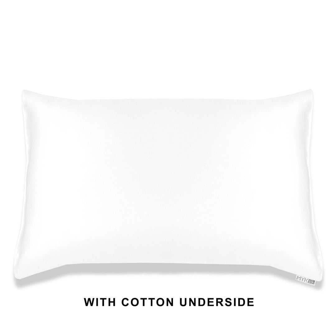 MYK Silk Pure Natural Mulberry Silk Pillowcase, 19 Momme with Cotton