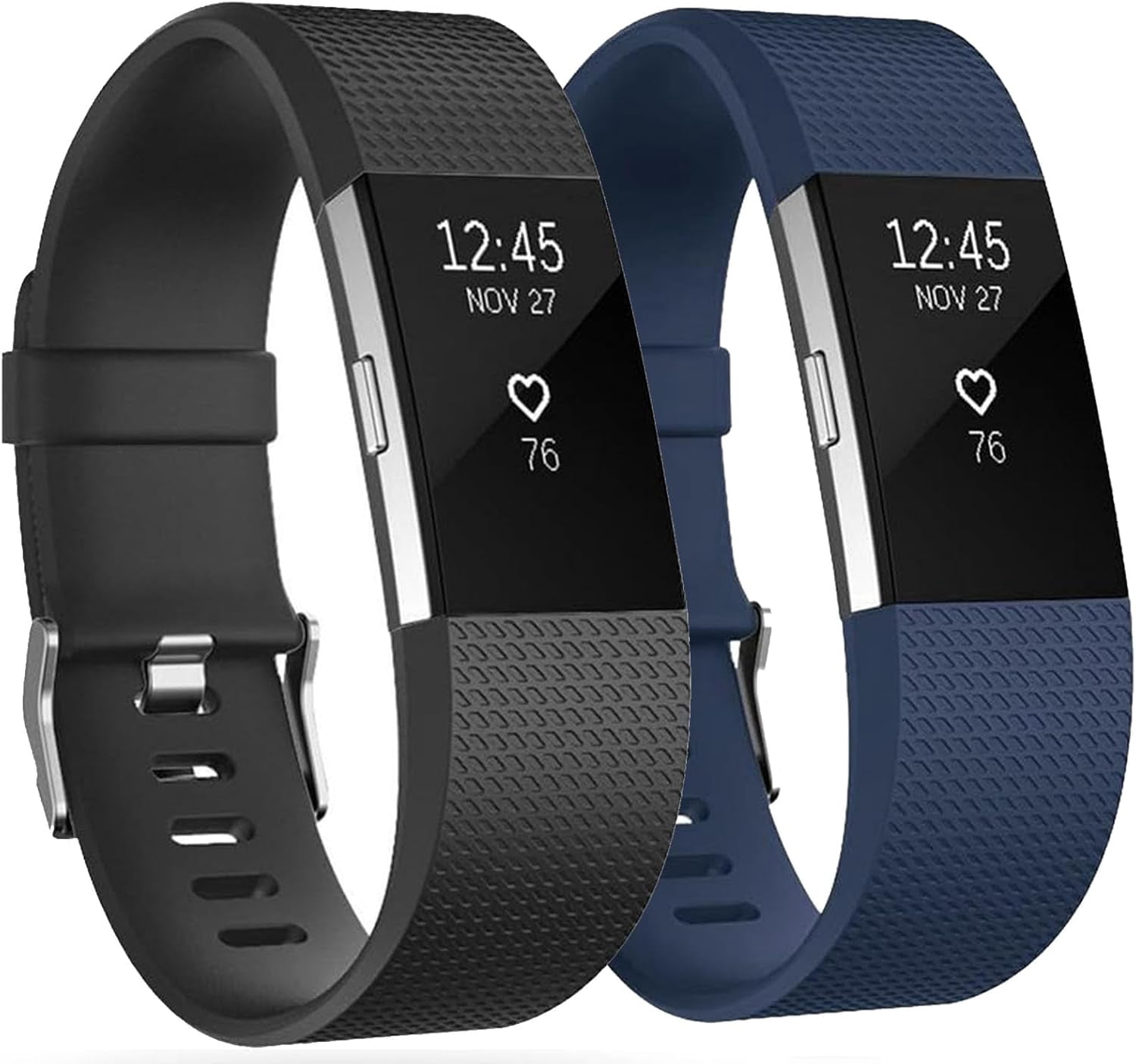MYKOMI 2 Pack Waterproof Bands Compatible with Fitbit charge 2, Classic ...