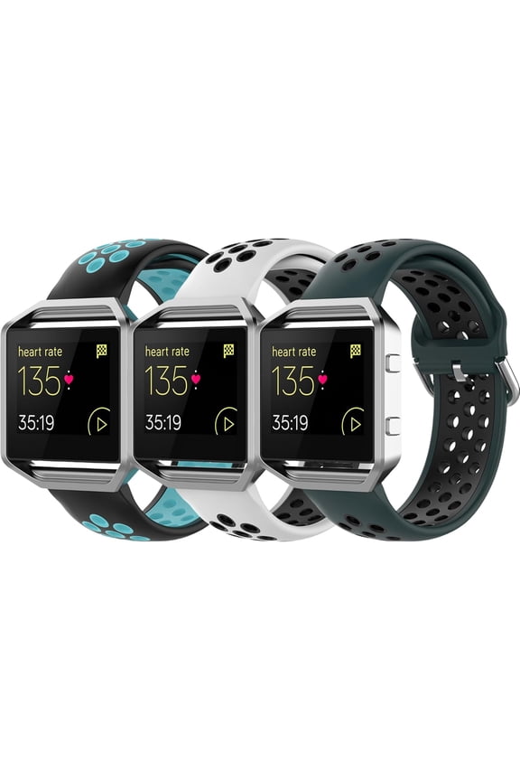 3 Pack Compatible With Fitbit Versa/Versa 2/Blaze Watch Bands, Soft Silicone Replacement Strap for Smartwatch, for Women and Men