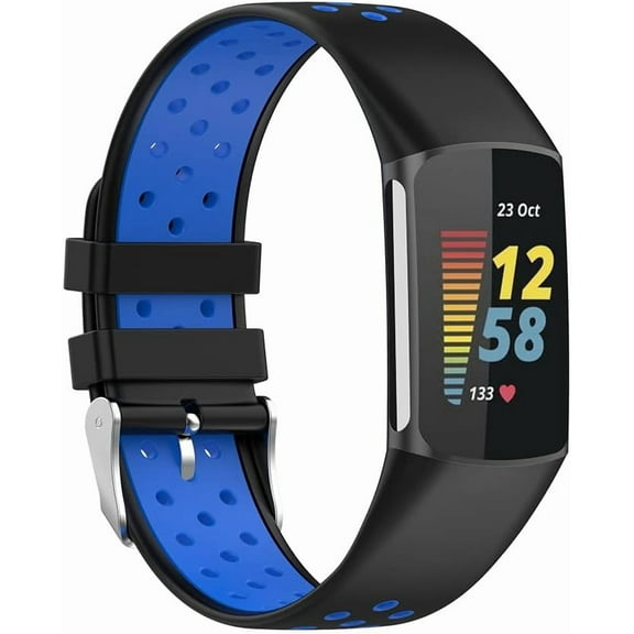 MYKOMI Band Compatible with Fitbit Charge 6 Bands/Fitbit Charge 5 Bands for Women Men, Soft Breathable Replacement Strap Sport Wristbands for Fitbit Charge 6/Charge 5