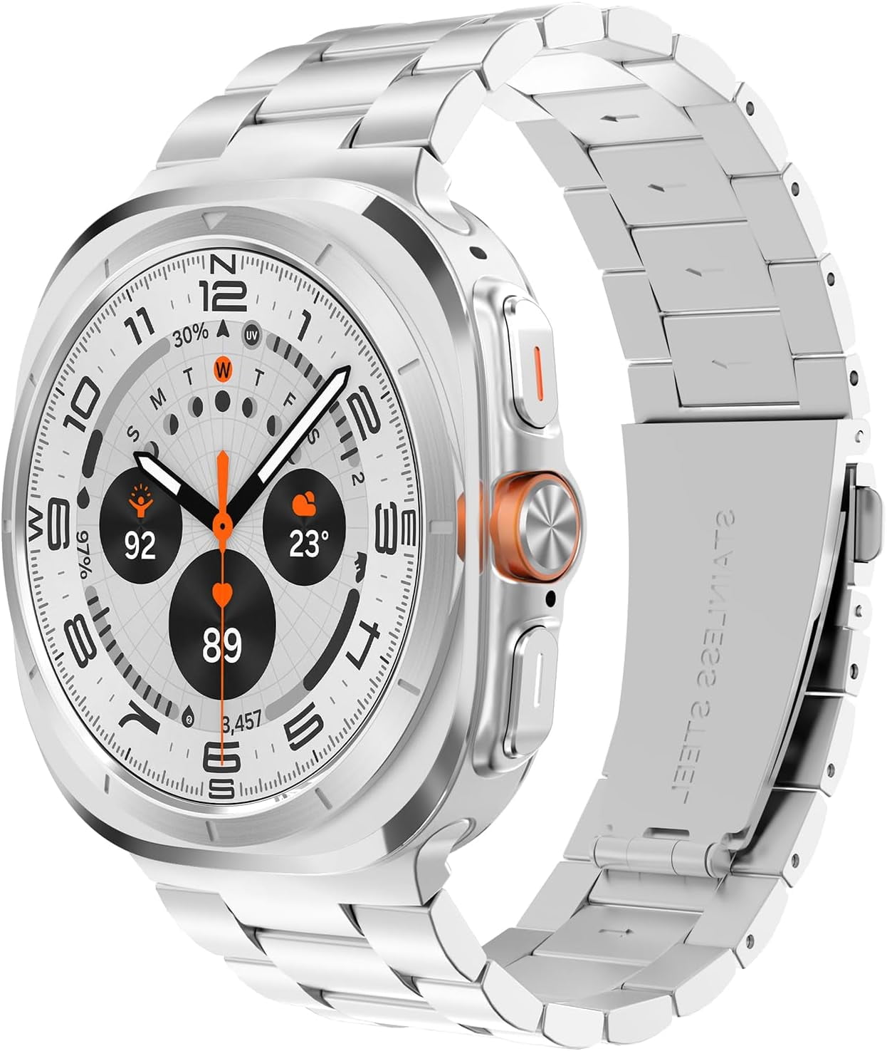 MYKOMI Band for Galaxy Watch Ultra 47mm(2024),No Gap Metal Bands