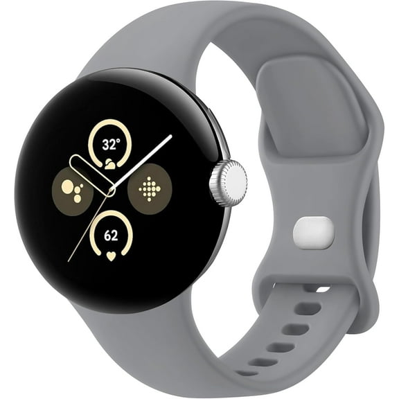 MYKOMI Bands Compatible with Google Pixel Watch 3 (41mm)/Pixel Watch 2/Pixel Watch Band, Soft Silicone Wristbands Sport Bracelet Replacement Watch Band Straps for Google Pixel Watch