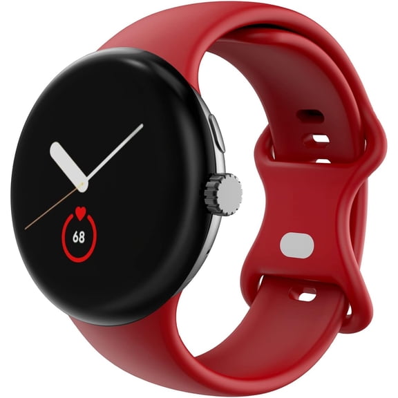 MYKOMI Bands Compatible with Google Pixel Watch 3 Band 41mm/Pixel Watch 2 Band/Google Pixel Watch Band - Metal Buckle - Soft Silicone Replacement Strap for Women Men