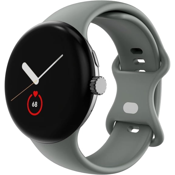 MYKOMI Bands Compatible with Google Pixel Watch 3 Band 41mm/Pixel Watch 2 Band/Google Pixel Watch Band - Metal Buckle - Soft Silicone Replacement Strap for Women Men