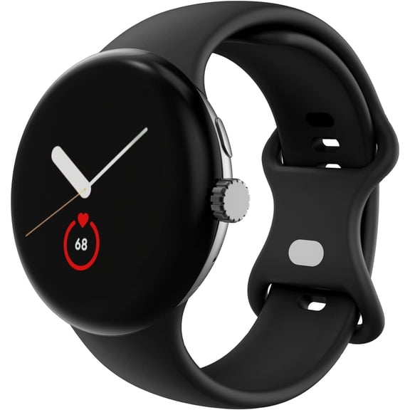 MYKOMI Bands Compatible with Google Pixel Watch 3 Band 41mm/Pixel Watch 2 Band/Google Pixel Watch Band - Metal Buckle - Soft Silicone Replacement Strap for Women Men
