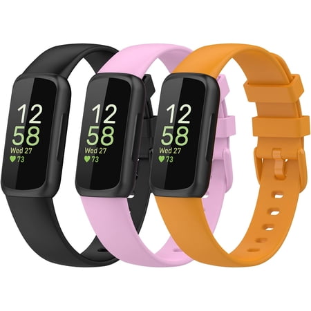 MYKOMI Bands Compatible with Fitbit Inspire 3 Smart Watch Band Replacement Wristband Strap Bracelet Silicone Accessory for Women Men S/L Size