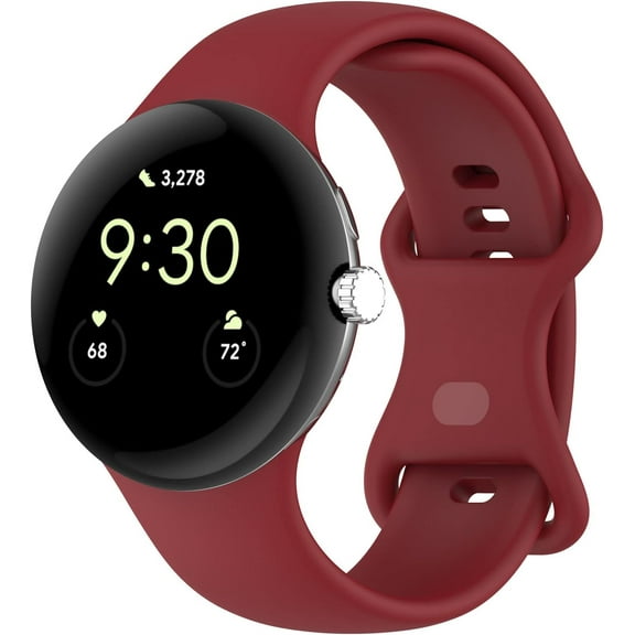 MYKOMI Bands Intended for Google Pixel Watch 3 41mm/Pixel Watch 2/Pixel Watch for Pixel Watch Bands Large Silicone Watch Straps for Men 6.3-8.5 inch
