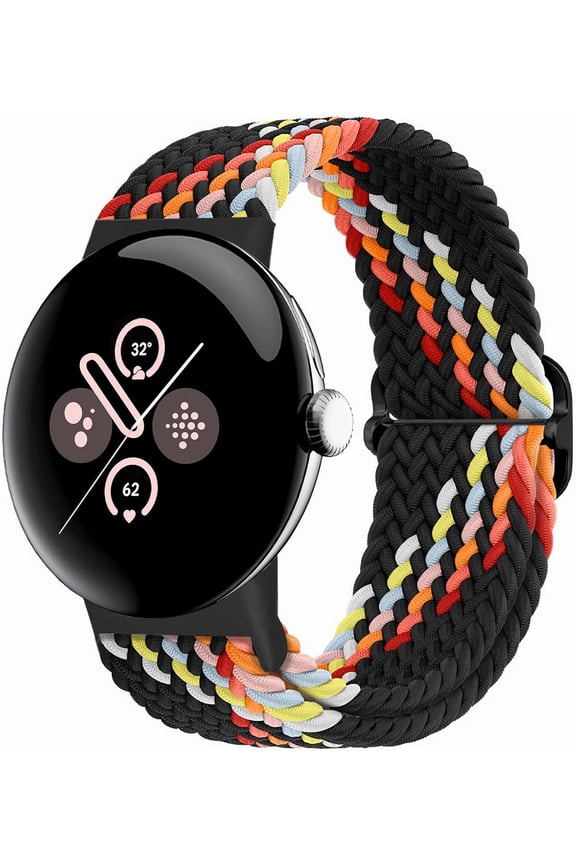 Braided Bands Solo Loop Compatible with Google Pixel Watch 4, 3, 2, 1 41mm/45mm, Adjustable Stretchy Nylon Elastic Straps with Upgraded Connector for Pixel Watch Wristbands Women Men(41mm)