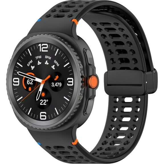 MYKOMI Breathable Sport Band Compatible with Samsung Galaxy Watch 8 Classic 46mm Bands, One Click Silicone Waterproof Replacement Bands for Galaxy Watch 8 40mm 44mm Women Man Strap