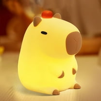 MYKOMI Capybara Night Light, Cute Orange Capy Lamp for Kids, Soft Silicone Kids Nursery Nightlight LED Touch Light, Bedroom Decor as Xmas Birthday Gifts