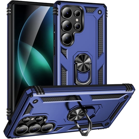 MYKOMI Case Compatible with Samsung Galaxy S25 Ultra 5G Case, Military Grade Drop Protection Cover 360 Shockproof Heavy Duty Hard Bumper Rugged Mobile Phone Cases with Kickstand Phone Back Cover