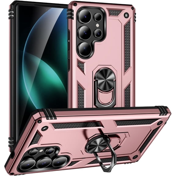 MYKOMI Case Compatible with Samsung Galaxy S25 Ultra 5G Case, Military Grade Drop Protection Cover 360 Shockproof Heavy Duty Hard Bumper Rugged Mobile Phone Cases with Kickstand Phone Back Cover
