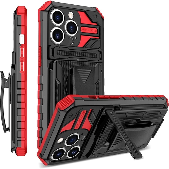 MYKOMI Case Compatible with iPhone 13 Pro Hard PC+Soft TPU+Bracket+Dorsal Clip Shockproof Anti-Drop Protective Phone Cover for iPhone 13 Pro 6.1 Military Cases Bult-in Hidden Bracket