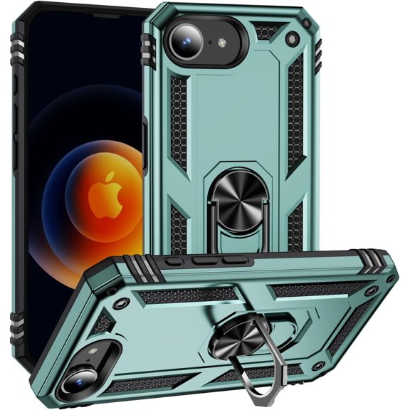 MYKOMI Case Compatible with iPhone 16E Case, Military Grade Drop Protection Cover 360 Shockproof Heavy Duty Hard Bumper Rugged Mobile Phone Cases with Kickstand Compatible with iPhone 16E 2025 Case