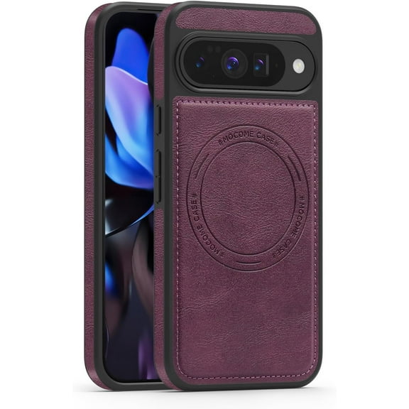 MYKOMI Case Fit for Google Pixel 10/Pixel 10 Pro Leather Magnetic Rugged Shockproof Compatible with MagSafe Slim Phone Cover for Pixel 10/10 Pro