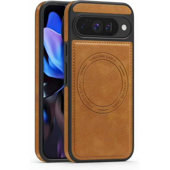 MYKOMI Case Fit for Google Pixel 10/Pixel 10 Pro Leather Magnetic Rugged Shockproof Compatible with MagSafe Slim Phone Cover for Pixel 10/10 Pro