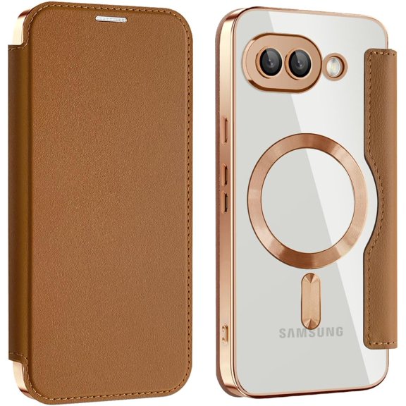MYKOMI Case for Google Pixel 9A,Business Classic Solid Color Premium PU Leather Wallet Flip Case + TPU Magnetic Attraction Shell Wireless Charge Compatible