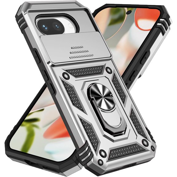 MYKOMI Case for Google Pixel 9A Case with Slide Camera Cover Military Grade Hard PC Rugged Heavy Duty Shockproof Camera Protection Cover for Google Pixel 9A