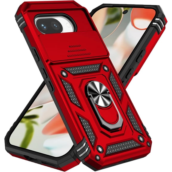 MYKOMI Case for Google Pixel 9A Case with Slide Camera Cover Military Grade Hard PC Rugged Heavy Duty Shockproof Camera Protection Cover for Google Pixel 9A