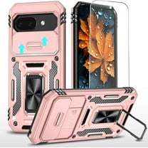 MYKOMI Case for Google Pixel 10/Pixel 10 Pro with Screen Protector, Slide Camera Lens Cover, Ring Holder, Kickstand, Heavy Duty Shockproof
